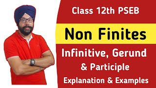 use of non finites infinitive gerund participle class 12 english grammar pseb 12th class english [upl. by Jangro]