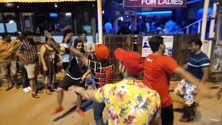 Titos lane Baga beach road side dance masti [upl. by Pippo]