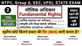 मौलिक अधिकार  Fundamental rights  part 2  Supreme court writs  study vines official [upl. by Yroffej]