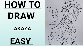 How to draw Akaza step by step  Akaza kaise banaye  Easy Akaza drawing  👻👻 [upl. by Ennaeel]