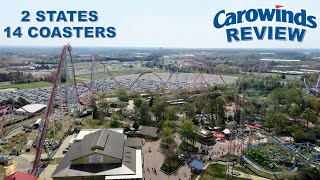 Carowinds Review Charlottes Cedar Fair Amusement Park  2 States 14 Coasters [upl. by Server]