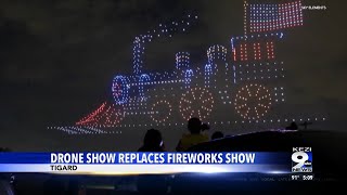 Drone show replaces fireworks show in Tigard [upl. by Bacon]