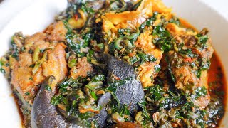 THE BEST VEGETABLE SOUP with Ugu and Waterleaf  Edikang Ikong Soup recipe [upl. by Lyndel]