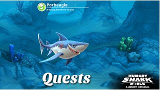 Hungry Shark World  Porbeagle Quests [upl. by Ahsinaj]