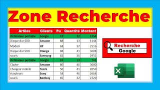 Créer une Zone de recherche dans Excel 👁️ [upl. by Leimad]