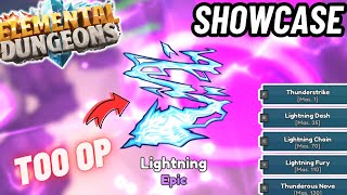 EPIC Lightning Element SHOWCASE  Elemental Dungeons Showcase amp Review [upl. by Lyrrehs]