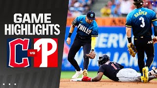 Guardians vs Phillies Game Highlights 72624  MLB Highlights [upl. by Firehs]