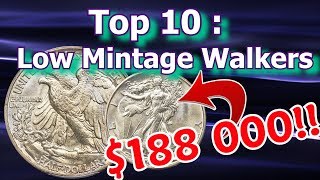 Top 10 Low Mintage Walking Liberty Half Dollar Coins Worth Money [upl. by Sarid]