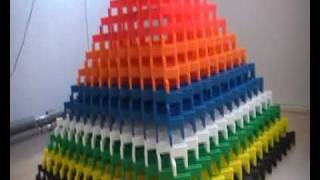 Old Personal Record  Biggest 3D Domino Pyramid 16X16 [upl. by Aisenet]