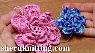 Crochet Fluffy Flower Part 2 of 2 Crochet Flower Around [upl. by Burny]