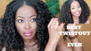 BEST TWISTOUT EVER with Best Kinky Curly Upart Wig HERGIVENHAIR ft Curls Blueberry Bliss 1 [upl. by Gothar603]