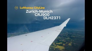 Flight Report ZurichMunich Lufthansa Cityline CRJ900 Economy [upl. by Anneirb633]