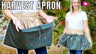 Harvest Apron Tutorial  Gathering Apron Sewing Pattern [upl. by Nahshunn]