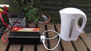 1000w 12v inverter 12v motorcycle battery boiling a kettle  and running a drill [upl. by Felicity144]