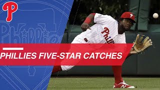 Statcast measures Phillies outfielder Odubel Herreras fivestar catches of 2017 [upl. by Joappa]