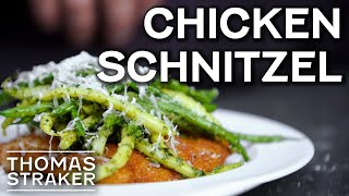 Chicken Schnitzel with Beans amp Pesto  Tasty Business [upl. by Aicilaf186]