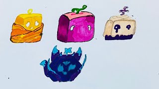 Blox Fruits Characters step by step tutorials  blox fruits Buddhrubberdoughkitsune drawing [upl. by Inod]