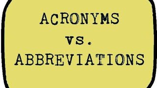 Abbreviation  Acronym  Initialism  What is acronym abbreviation  Initialism  englishlearning [upl. by Bratton]