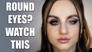 MAKEUP FOR ROUND EYES  How Makeup Can Change Your Eye Shape [upl. by Puttergill]