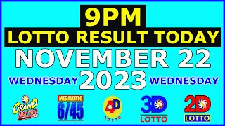 9pm Lotto Result Today November 22 2023 Wednesday [upl. by Ahsinam877]