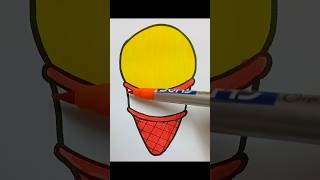 Satisfying  icecream  Drawing 🍉🌈🍉 coloring ytshorts satisfying creative [upl. by Buckingham]