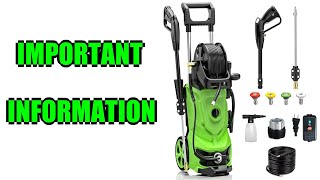 Review 3000 PSI Electric Pressure Washer 2 Important Information [upl. by Chemar]