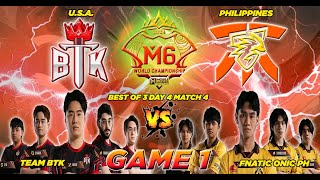 BTKUSA VS FNATIC ONICPH FULLGAME 1 M6 WORLD CHAMPIONSHIP  BO3 SWISS STAGE DAY 4 MATCH 4 🔥🔥🔥 [upl. by Treble55]