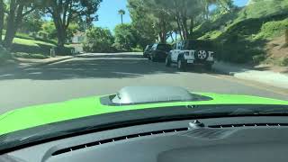 Dodge Challenger Sublime Green Swinger Shaker Hood drive sound 🇺🇸🏁😎🎶🎵🎧💚 [upl. by Eisserc707]