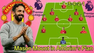 Mason Mount quotINquot  SEE NEW MAN UNITED Potential 3421 Line up Under Ruben Amorim Season 20242025 [upl. by Noelc130]