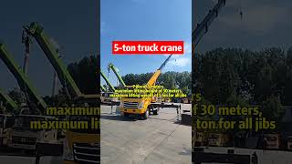 5 ton truck crane full arm can lie flat big arm can be extended horizontally [upl. by Johm]