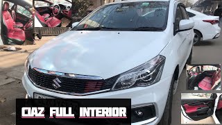 Ciaz Full Interior IN Redwine And Black Combination With Carbon Finishsuzuki car modified [upl. by Lisan125]