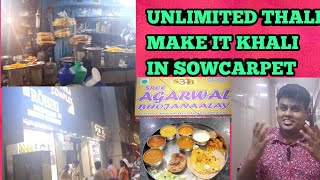 UNLIMITED THALI IN SOWCARPET  RAJASTHANI SPECIAL  108050 [upl. by Nnaycart]