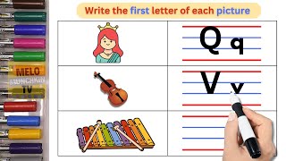 Learn Letters with Fun Write the First Letter of Each Picture  Kids Educational Activity Part3 [upl. by Naffets891]