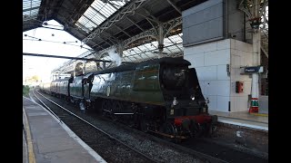 Southern pacific 34067 Tangmere in Preston 20th April 2024 BulleidPacific 34067Tangmere [upl. by Nylrehs656]