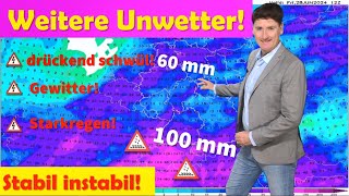 Unwetter 20 So wird das nix mit Sommerwetter weiter starke Gewitter Platzregen Hagel Tornado [upl. by Thagard]