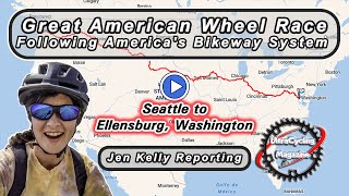 Jen Kelly Reporting On the Great American Wheel Race Seattle to Ellensburg [upl. by Nadbus]