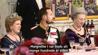 2 Gala Banquet at Christiansborg  HMThe Queens 40th Jubilee as Reign 2012 [upl. by Kaete]