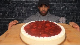 ASMR STRAWBERRY CHEESECAKE MUKBANG [upl. by Eniwtna]