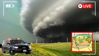 🔴Live STORM CHASER Tornadoes Possible in Iowa [upl. by Aisital]