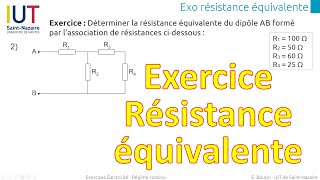 Exercice  calcul de résistance équivalente n°2 [upl. by Deryl]