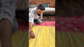 Lehenga Making Process  Yellow Pink shadding color Sequence Embroidery work Designer Lehenga choli [upl. by Atsocal]