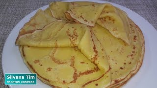 Receta de CREPES PANQUEQUES CASEROS finos y tiernos 🥞 Masa para panqueques [upl. by Celesta]