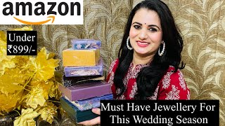 Must Have Amazon Jewellery Haul Starting ₹219 Traditional Jewellery Ring Earring Temple Choker [upl. by Enoek]