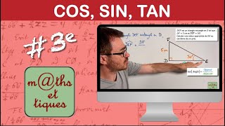 Calculer une longueur à laide de cosinus sinus ou tangente 1  Troisième [upl. by Lanor]