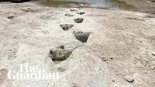 Dinosaur tracks revealed in Texas as severe drought dries up river [upl. by Attenor]