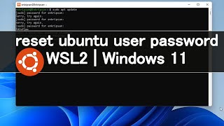 Reset Ubuntu user password  Ubuntu 2004  WSL2  Windows 11 [upl. by Layman199]