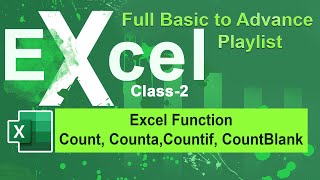 Excel Tutorials  Count Counta Countif and CountBlank  Class2 [upl. by Arikihs]