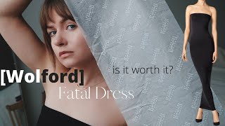 WOLFORD FATAL DRESS  IS IT WORTH IT  UNBOXING AND TRY ON  VELOUR BUNNY [upl. by Einamrej592]