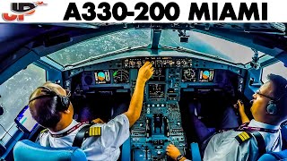 Piloting AIRBUS A330 into Miami  Cockpit Views [upl. by Wengert201]