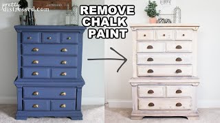 Whitewash Wood Furniture  Remove Chalk Paint on Wood Furniture [upl. by Alegnaed]